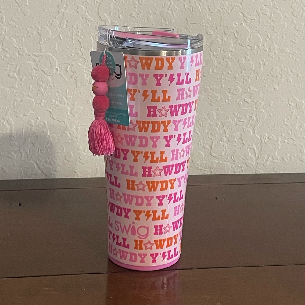 Swig Life Howdy Y’all Tumbler 32 oz -Pink and Orange- NWT